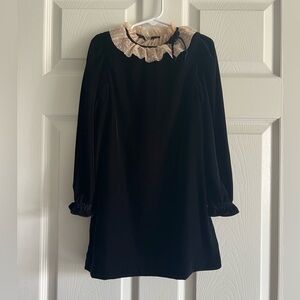 Janie and Jack Black Dress with Cream Lace Ruffle